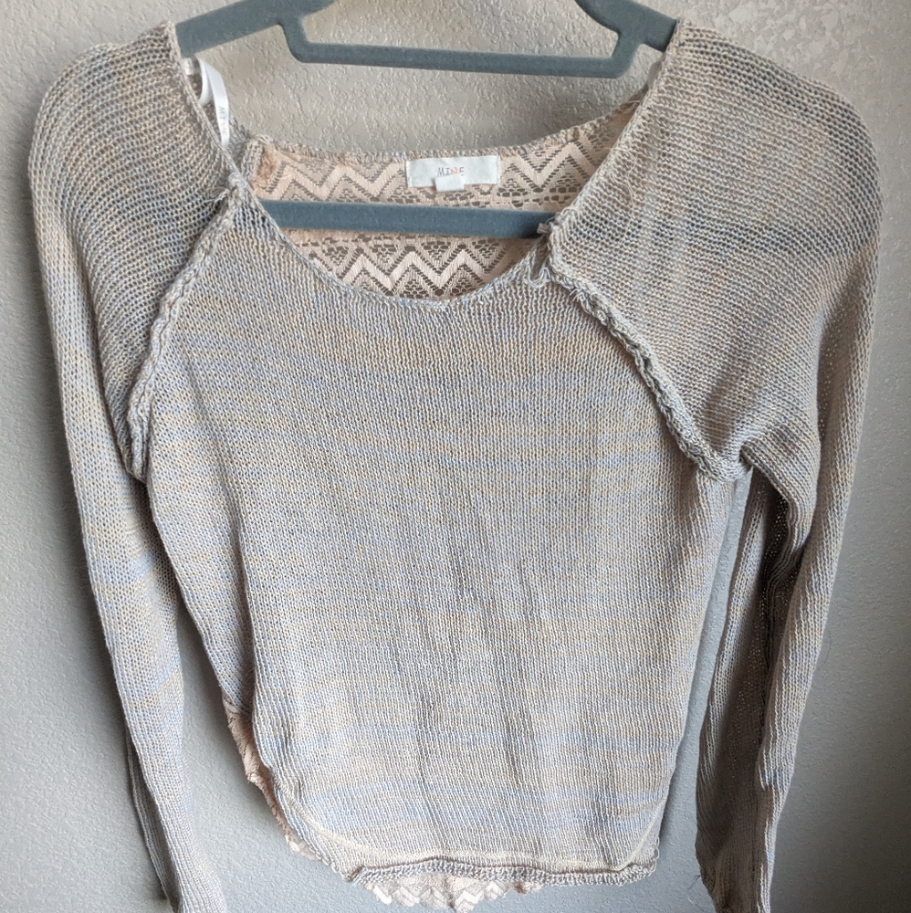 Lace back sweater